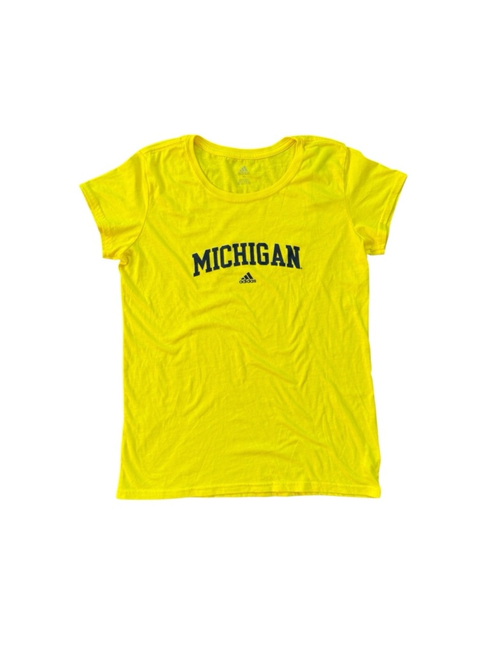 adidas Women’s Yellow Michigan U of M Graphic Tee Shirt Size XL
